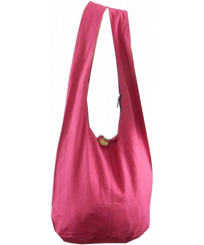 BTP! Thai Monk Buddha Cotton Sling Crossbody Messenger Bag Purse Hippie Hobo Pink Medium M12 $13.32 Crossbody Bags