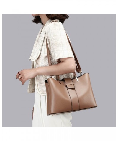 Women Handbag PU Leather Shoulder Bag Messenger Bag Wallet Purse 2 Pcs Set Brown $24.07 Shoulder Bags