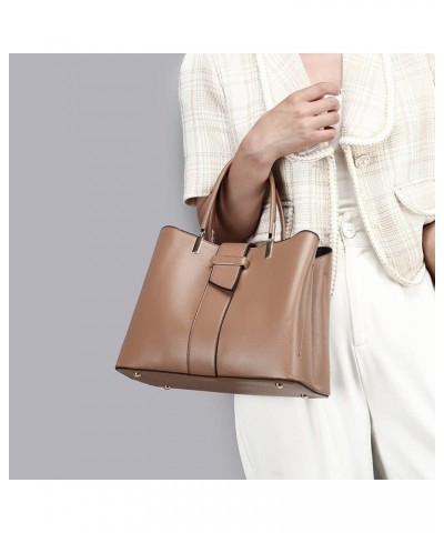 Women Handbag PU Leather Shoulder Bag Messenger Bag Wallet Purse 2 Pcs Set Brown $24.07 Shoulder Bags