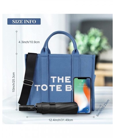 Canvas Tote Bag Travel Tote Bags Shoulder Bag Hobo Crossbody Handbag Women Tote Bag Purse Canvas_blue $17.04 Totes