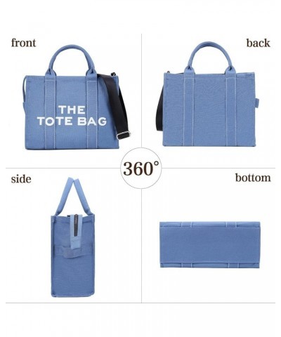 Canvas Tote Bag Travel Tote Bags Shoulder Bag Hobo Crossbody Handbag Women Tote Bag Purse Canvas_blue $17.04 Totes