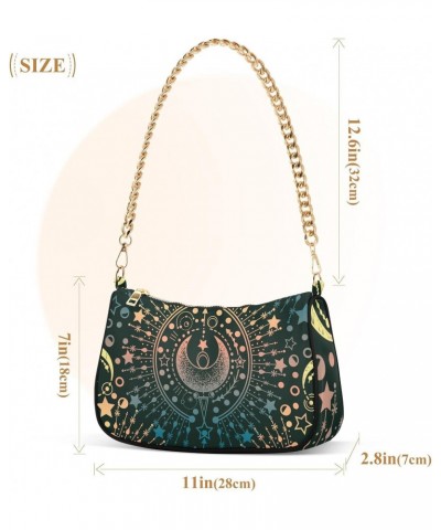 Shoulder Bag for Women Purse Clutch Moon & Star Chain Shoulder Tote Handbag with Zipper Closure(238ri4g) $18.87 Shoulder Bags