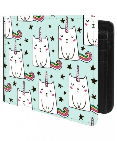 Unique Desige Pattern - Hand drawn cute cats unicorn, Slim Front Pocket Wallet Billfold RFID Blocking $10.42 Wallets