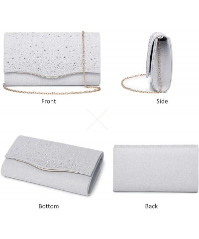 Women Evening Bags Glitter Sequins Clutch Purses for Women Shiny Envelope Handbag Formal Wedding Party Prom Purse Silver 509 ...