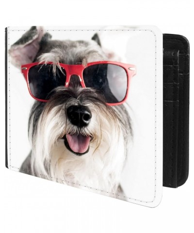 Unique Desige Pattern - Schnauzer Puppy, Slim Front Pocket Wallet Billfold RFID Blocking $12.30 Wallets