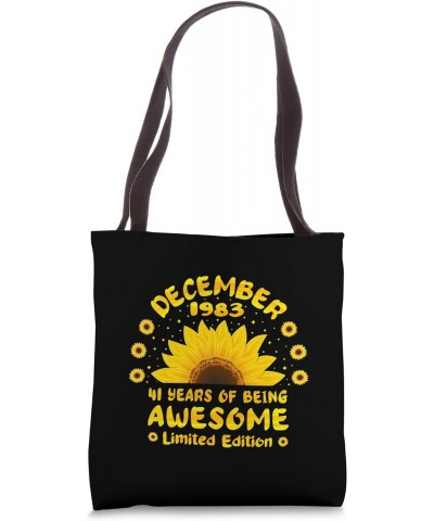 41st Birthday 41 Year Old Sunflower Lover Born December 1983 Tote Bag $13.45 Totes