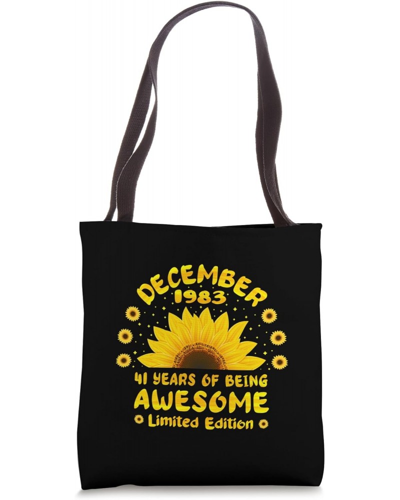 41st Birthday 41 Year Old Sunflower Lover Born December 1983 Tote Bag $13.45 Totes