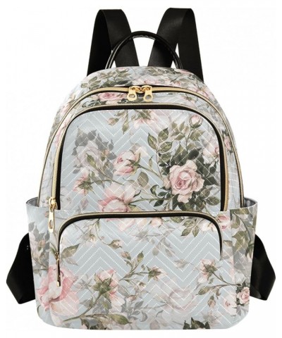 Rose Flower Backpack Purse for Women Small Mini Women's Fashion Backpack with Strap Handbag Lady Purse,M Small $16.10 Backpacks