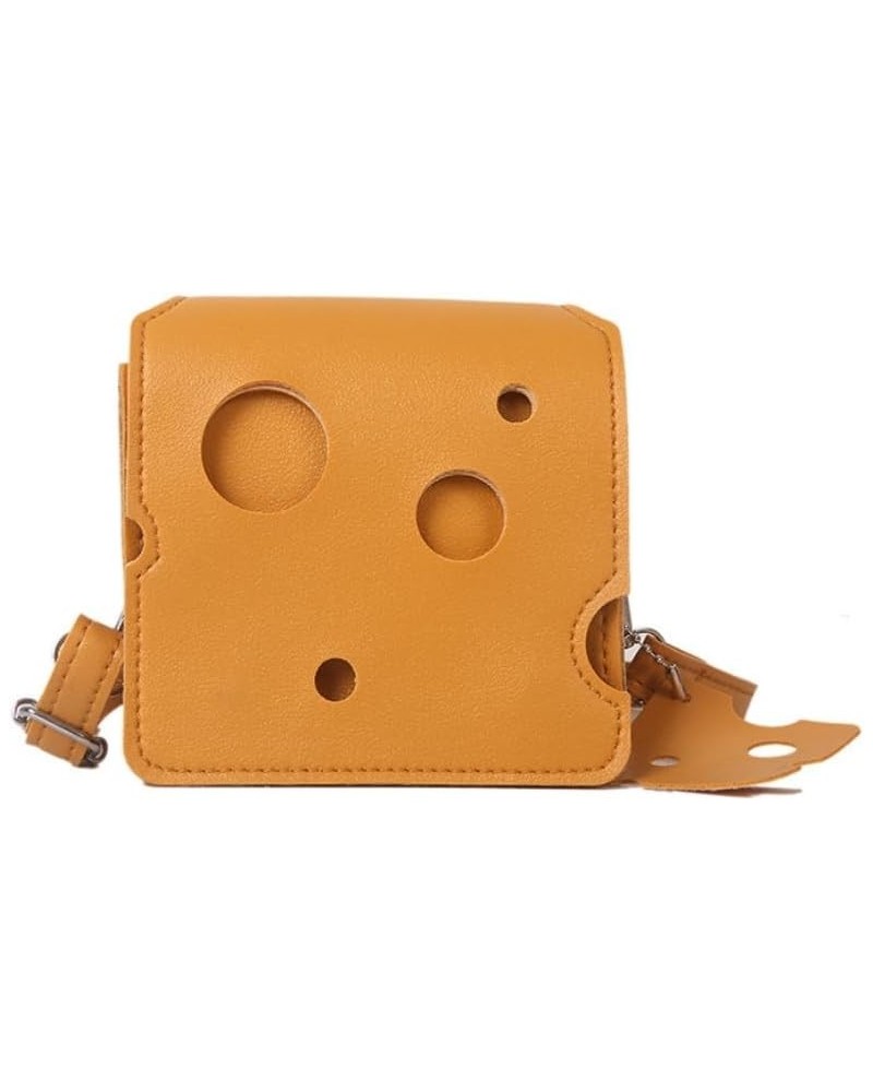 Cute Cheese Crossbody Bag Women'S Fashion Shoulder Handbags Cartoon Cheese Mini Crossbody Purse Shoulder Bag Square-orange $1...