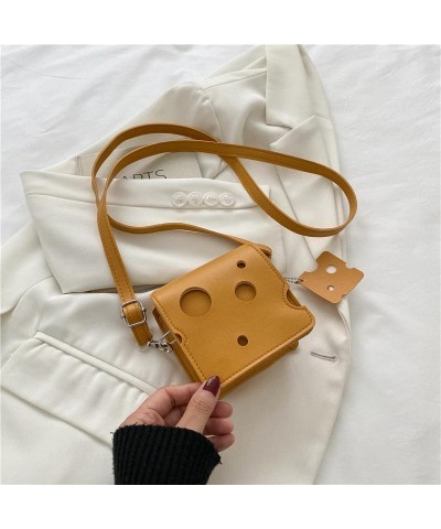 Cute Cheese Crossbody Bag Women'S Fashion Shoulder Handbags Cartoon Cheese Mini Crossbody Purse Shoulder Bag Square-orange $1...