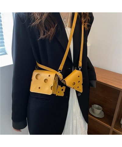 Cute Cheese Crossbody Bag Women'S Fashion Shoulder Handbags Cartoon Cheese Mini Crossbody Purse Shoulder Bag Square-orange $1...