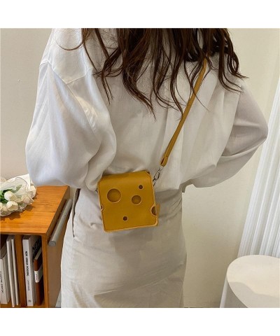 Cute Cheese Crossbody Bag Women'S Fashion Shoulder Handbags Cartoon Cheese Mini Crossbody Purse Shoulder Bag Square-orange $1...