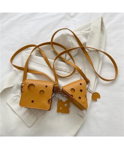 Cute Cheese Crossbody Bag Women'S Fashion Shoulder Handbags Cartoon Cheese Mini Crossbody Purse Shoulder Bag Square-orange $1...