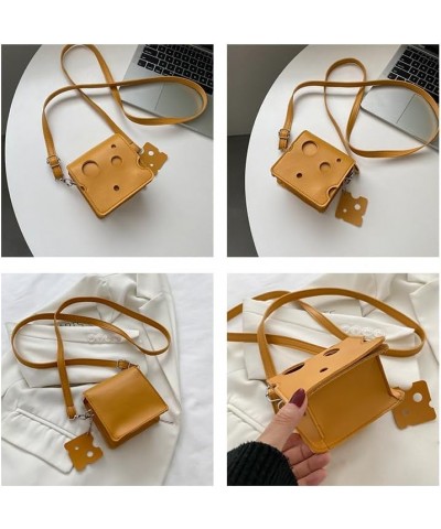 Cute Cheese Crossbody Bag Women'S Fashion Shoulder Handbags Cartoon Cheese Mini Crossbody Purse Shoulder Bag Square-orange $1...