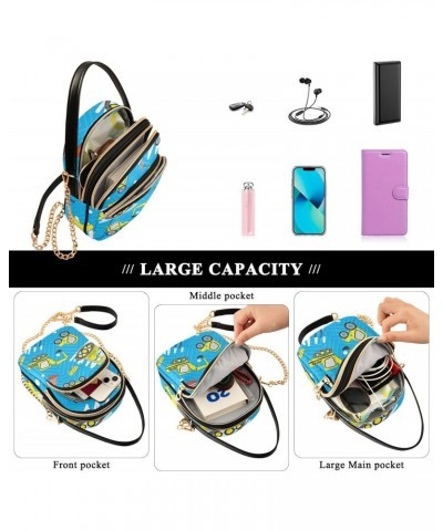 Vehicle Cell Phone Purse Yellow Excavator Cartoon Truck Crossbody Handbag Durable Shoulder Bag Sturdy Travel Pouch Compact Ch...