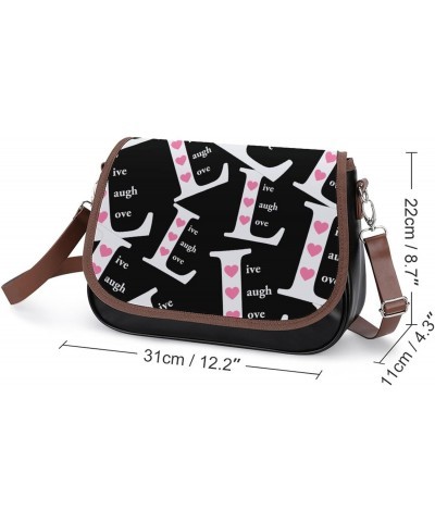 Live Laugh Love Women's Crossbody Bag PU Messenger Bag Shoulder Handbag Pocket Purse for Travel Office $20.09 Shoulder Bags