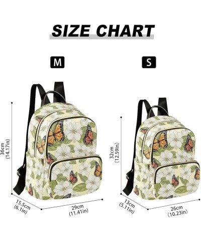 White Flower Butterfly Women's Backpack Purse Causal Daypack Work Travel College Business Trip Bag Shoulder Bag Small $17.99 ...