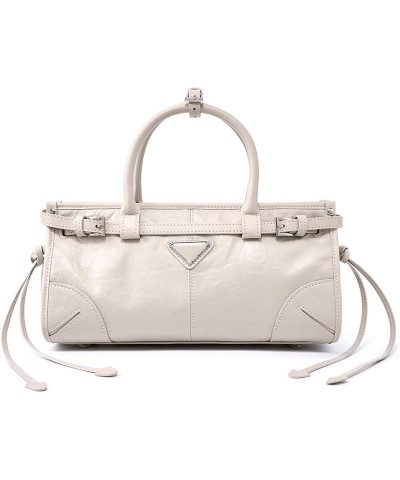 Women's Handbag - Vintage Niche Design, Top-Grain Leather, Multi-Functional Utility White $38.49 Totes