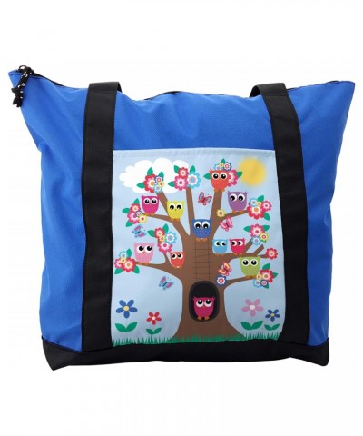 Owl Shoulder Bag, Flourishing Tree Spring Revival, Durable with Zipper $16.80 Shoulder Bags