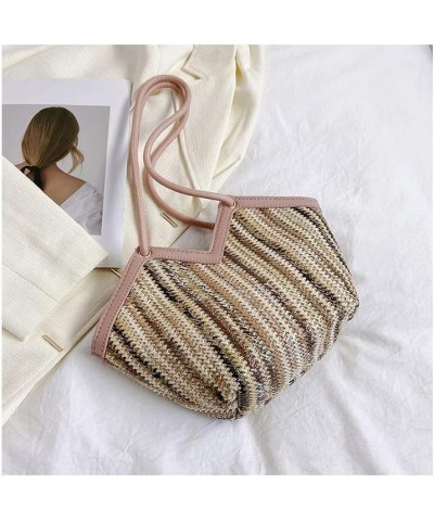 Fashion Straw Tote Bag for Women Girls, Shoulder Handbag Hobo Bag Handwoven Rattan Bag Top-handle Summer Beach Bags Brown $11...