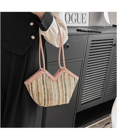 Fashion Straw Tote Bag for Women Girls, Shoulder Handbag Hobo Bag Handwoven Rattan Bag Top-handle Summer Beach Bags Brown $11...