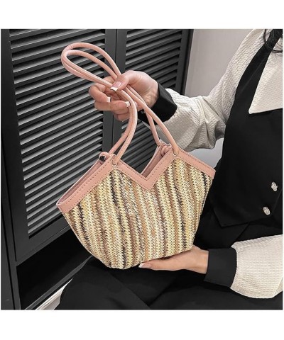 Fashion Straw Tote Bag for Women Girls, Shoulder Handbag Hobo Bag Handwoven Rattan Bag Top-handle Summer Beach Bags Brown $11...