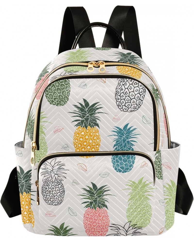 Pineapple Leaves Fashion Backpack Purse for Women Multipurpose Casual Daypack with Multi Pockets & Secured Zipper Ladies Shou...