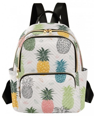 Pineapple Leaves Fashion Backpack Purse for Women Multipurpose Casual Daypack with Multi Pockets & Secured Zipper Ladies Shou...