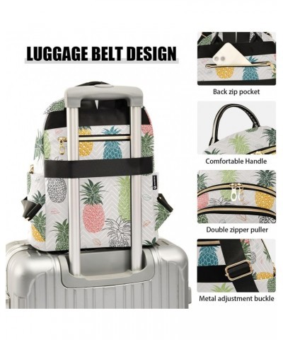 Pineapple Leaves Fashion Backpack Purse for Women Multipurpose Casual Daypack with Multi Pockets & Secured Zipper Ladies Shou...