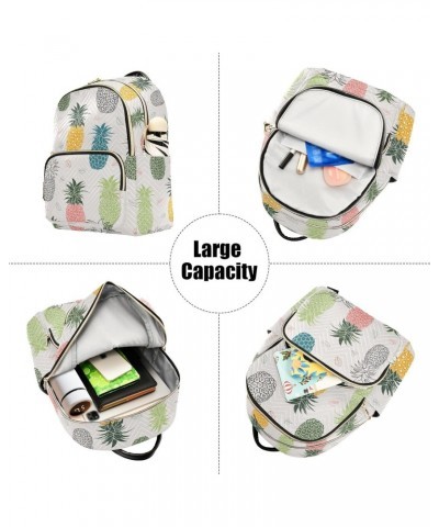 Pineapple Leaves Fashion Backpack Purse for Women Multipurpose Casual Daypack with Multi Pockets & Secured Zipper Ladies Shou...