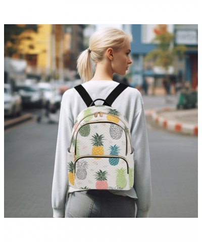 Pineapple Leaves Fashion Backpack Purse for Women Multipurpose Casual Daypack with Multi Pockets & Secured Zipper Ladies Shou...