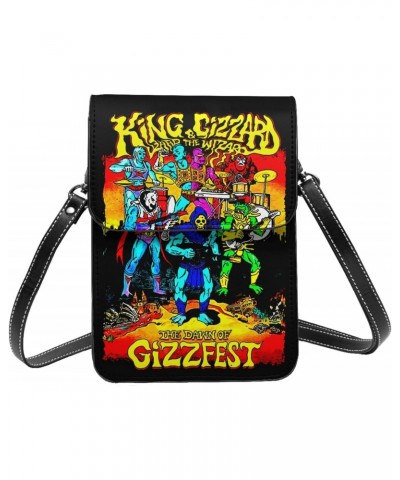 Small Cell Phone Purse King Gizzard And Lizard Wizard Fashion Womens Crossbody Cellphone Bag Mini Shoulder Bag 7.5x5.3 Inches...