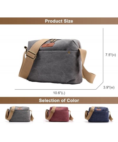 Medium Messenger Bag for Women Casual Crossbody Shoulder Work Bag Canvas Satchel for Traveling Camping Blue $21.99 Satchels