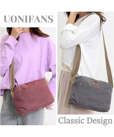 Medium Messenger Bag for Women Casual Crossbody Shoulder Work Bag Canvas Satchel for Traveling Camping Blue $21.99 Satchels