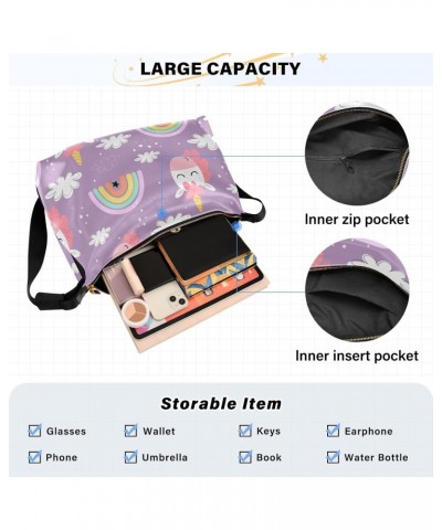 Unicorn Rainbow Cloud Soft PU Leather Shoulder Bag for Women Stylish Ladies Crossbody Purse with Zipper Closure Clutch Purse ...