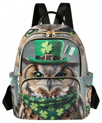 Owl St. Patrick's Day Womens Backpack Purse Quilted Travel Purse Owl St. Patrick's Day Small $18.32 Backpacks