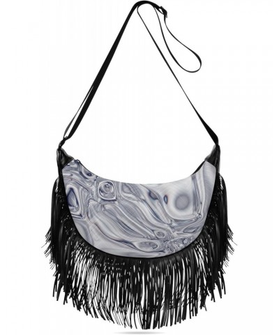 Women's Fringe Crossbody Tassel Purse Chromatic Fluid Waves Hobo Shoulder Bags Crossbody Handbag with Adjustable Shoulder Str...