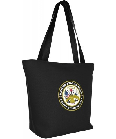 Army Desert Storm Veteran Women'S Casual One Shoulder Carry Shopping Bag Large Capacity Working Storage Handbag $19.01 Should...