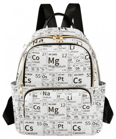 Chemical Periodic Table Black and White Backpack Purse for Women, Anti Theft Backpack Lightweight Small Travel Backpack Shoul...