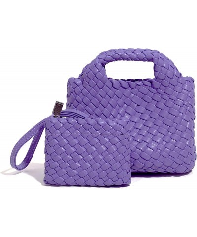 Woven Bag for Women with Coin Purse Fashion Handbag Female Shoulder Bag Foldable Chain Small Tote Crossbody Bags Dark Purple ...