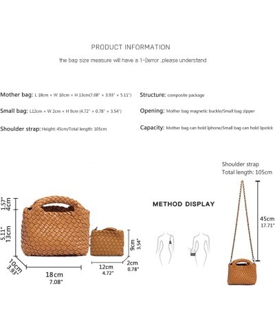 Woven Bag for Women with Coin Purse Fashion Handbag Female Shoulder Bag Foldable Chain Small Tote Crossbody Bags Dark Purple ...