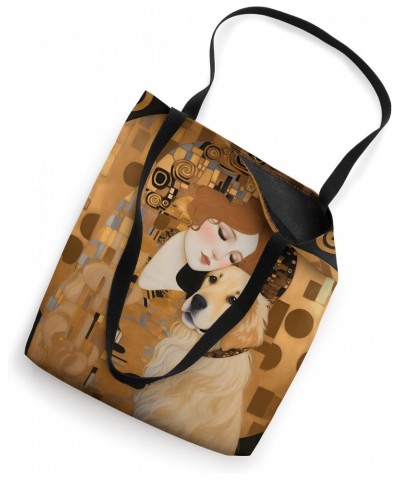 Art Nouveau Lady & Dog - Modern Klimt Golden Phase Portrait Tote Bag $10.58 Totes