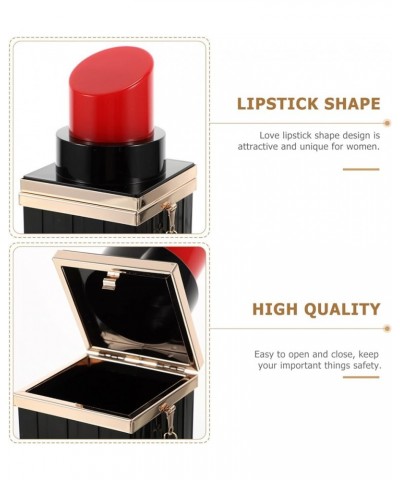 1pc Acrylic Lipstick Graceful Black Unique Banquet Women Dinner Handbag Bags Resin Portable Vintage Elegant Fashionable Lady ...