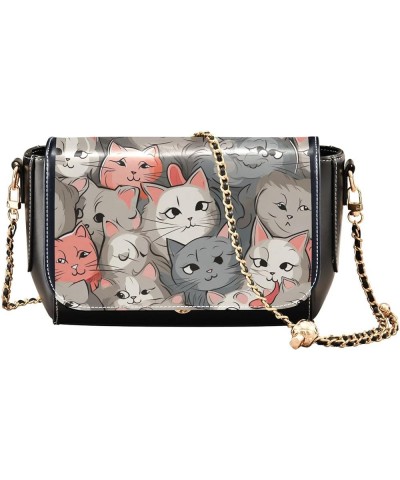 Owls with Flowers Womens Crossbody Bag Shoulder Purse with Chain Strap Soft Leather Handbags Kittens in Love $22.79 Shoulder ...