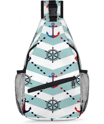 Anchor Navigation Sling Bag for Women Crossbody Backpack Purse Shoulder Casual Daypack Cross Body Bags for Travel Cycling Hik...