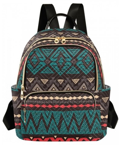 Dark Color Ethnic Aztec Geometric Women's Backpack Purse Causal Daypack Travel College Business Trip Bag Shoulder Bag Small $...