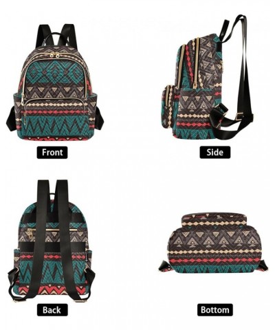 Dark Color Ethnic Aztec Geometric Women's Backpack Purse Causal Daypack Travel College Business Trip Bag Shoulder Bag Small $...