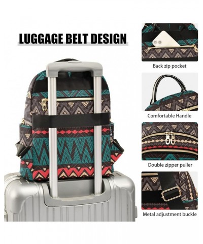 Dark Color Ethnic Aztec Geometric Women's Backpack Purse Causal Daypack Travel College Business Trip Bag Shoulder Bag Small $...