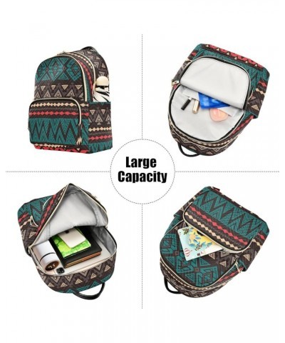 Dark Color Ethnic Aztec Geometric Women's Backpack Purse Causal Daypack Travel College Business Trip Bag Shoulder Bag Small $...