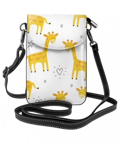 Cute Giraffe Pattern Crossbody Wallet Phone Bag for Women Mini Shoulder Bag Cell Phone Purse $16.99 Crossbody Bags